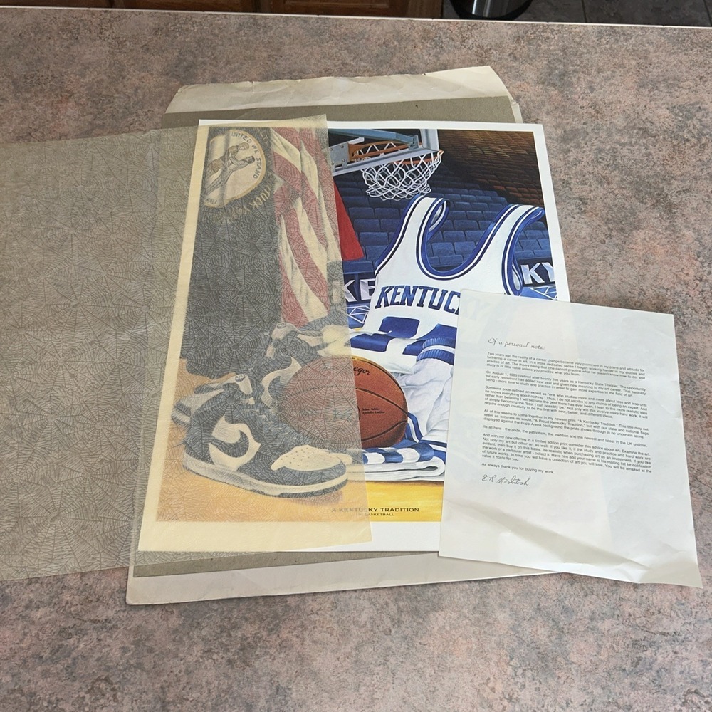 Vintage "A Kentucky Tradition" UK Basketball 1986 Limited E.R. McIntosh Print